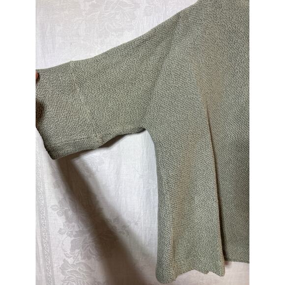 Soft Surroundings Sweater 1X Green Heather Cowl Neck Cotton Stretch - Picture 6 of 8